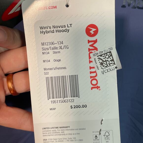 Marmot Womens Novus LT Hybrid Hoody - Storm blue XL - Picture 10 of 11